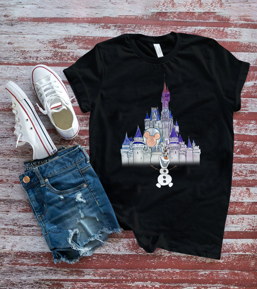 Frozen Olaf Disney Castle Mickey Balloon T-Shirt