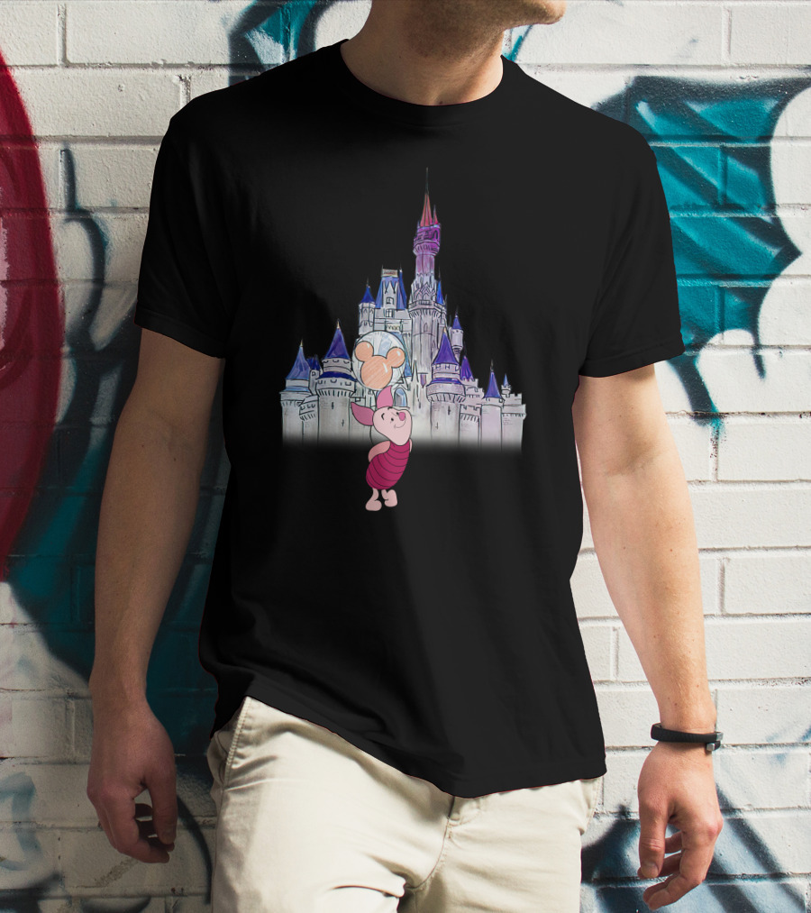 Disney Castle Piglet With Mickey Balloon T-Shirt