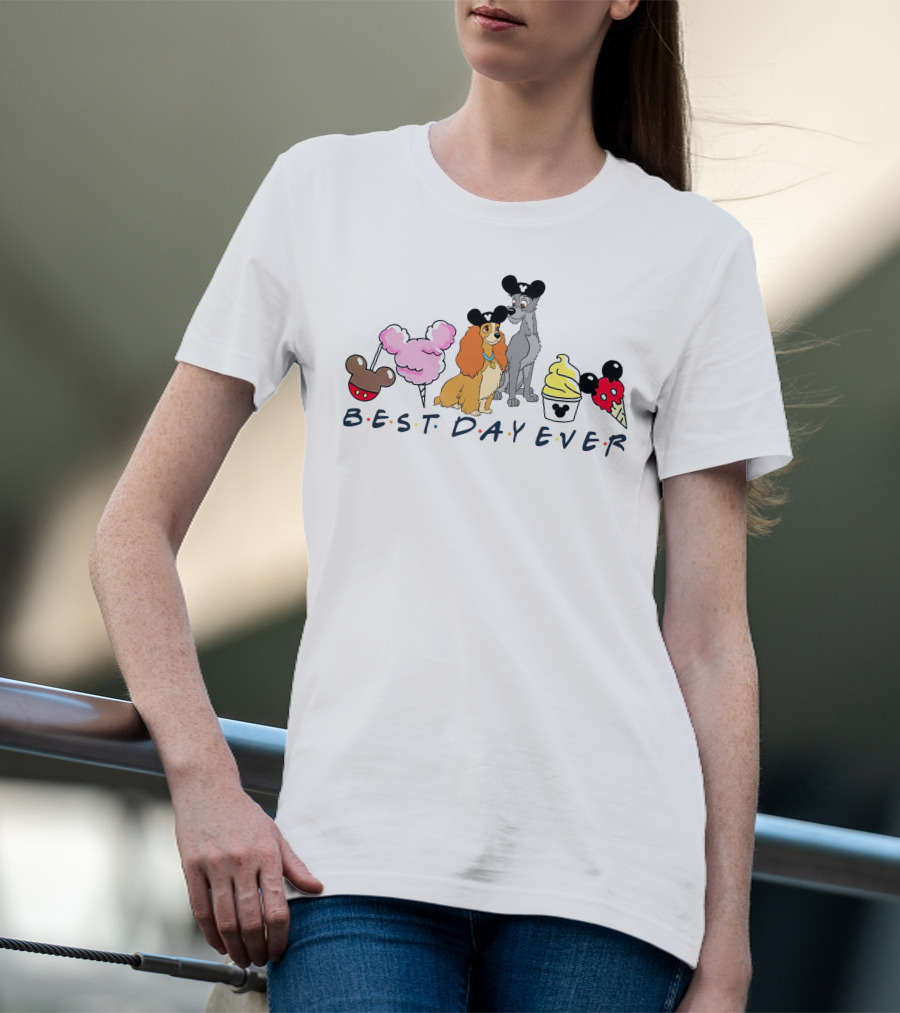 Lady And The Tramp Best Day Ever Mickey Ears Cupcake Ice Cream Cotton Candy T-Shirt