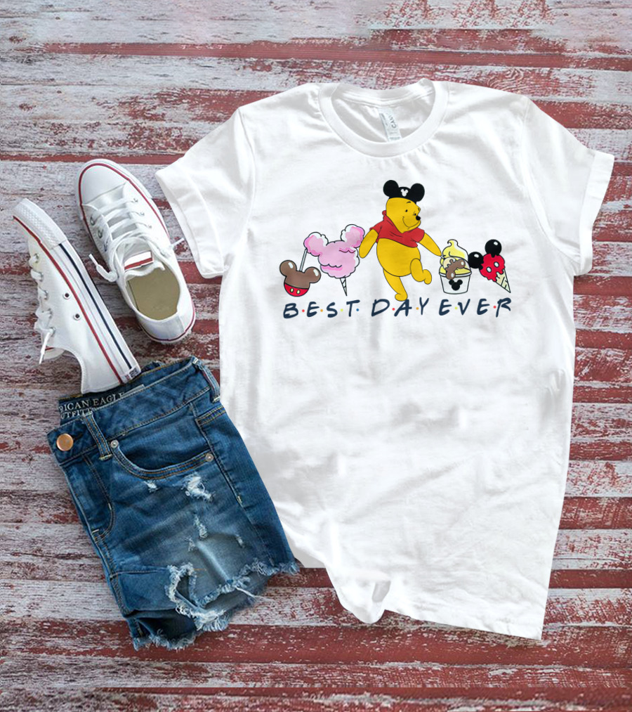 Best Day Ever Pooh Mickey Mouse Ears Ice Cream Treats T-Shirt