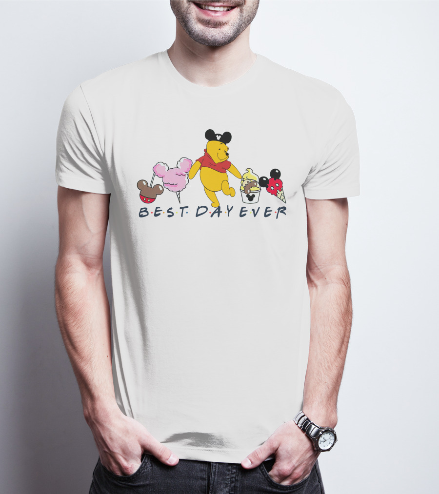 Best Day Ever Pooh Mickey Mouse Ears Ice Cream Treats T-Shirt