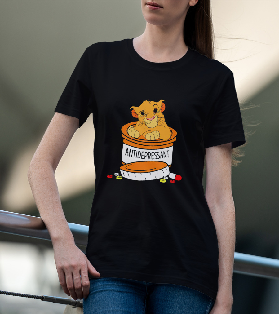 Simba Antidepressant Prescription Cartoon Pills T-Shirt
