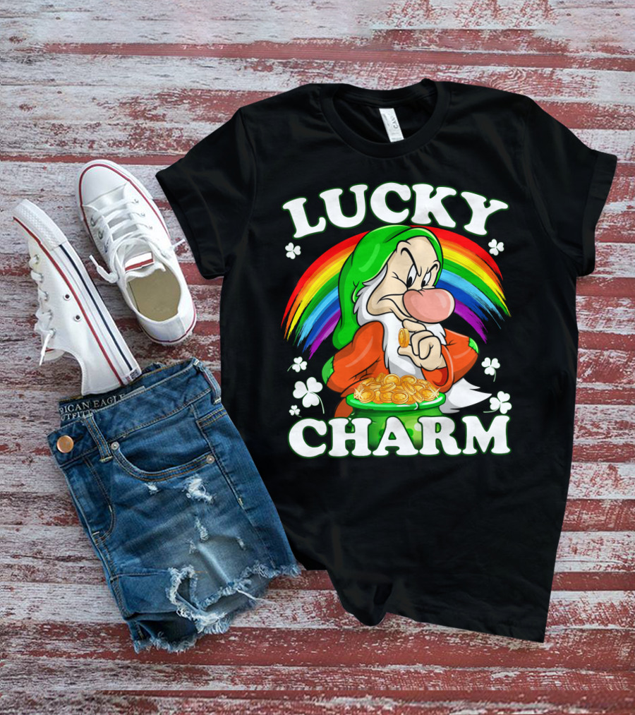 Lucky Charm Grumpy Dwarf Rainbow Treasure T-Shirt
