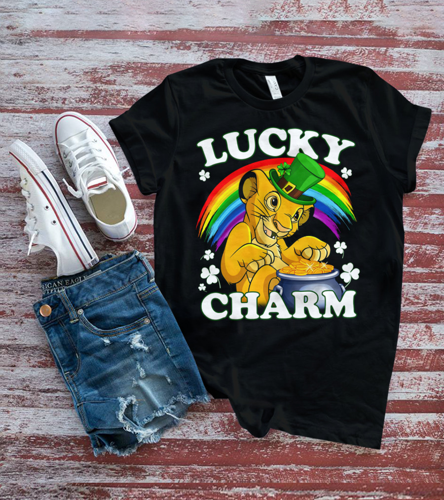 Lucky Charm Simba Rainbow Pot Of Gold T-Shirt