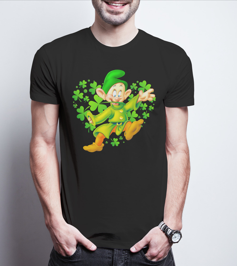 Dopey Green Clover Dance With Shamrocks T-Shirt