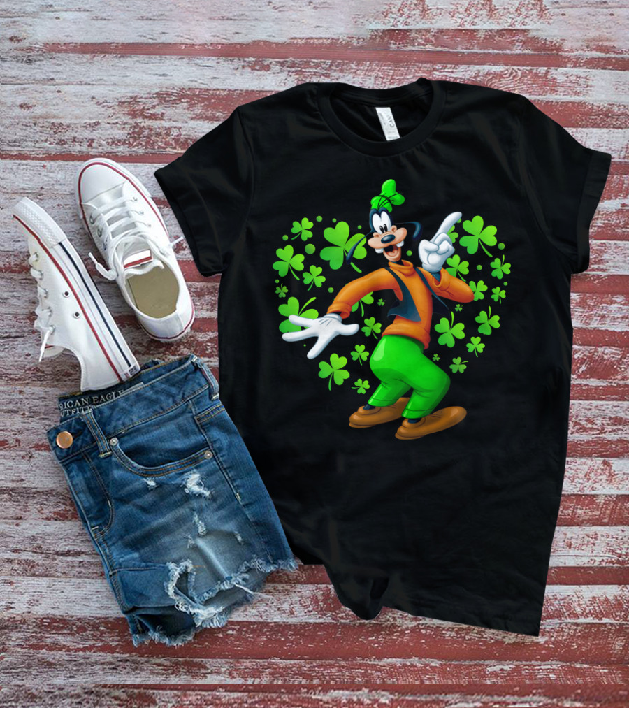 Goofy St. Patrick's Day Shamrock Celebration T-Shirt