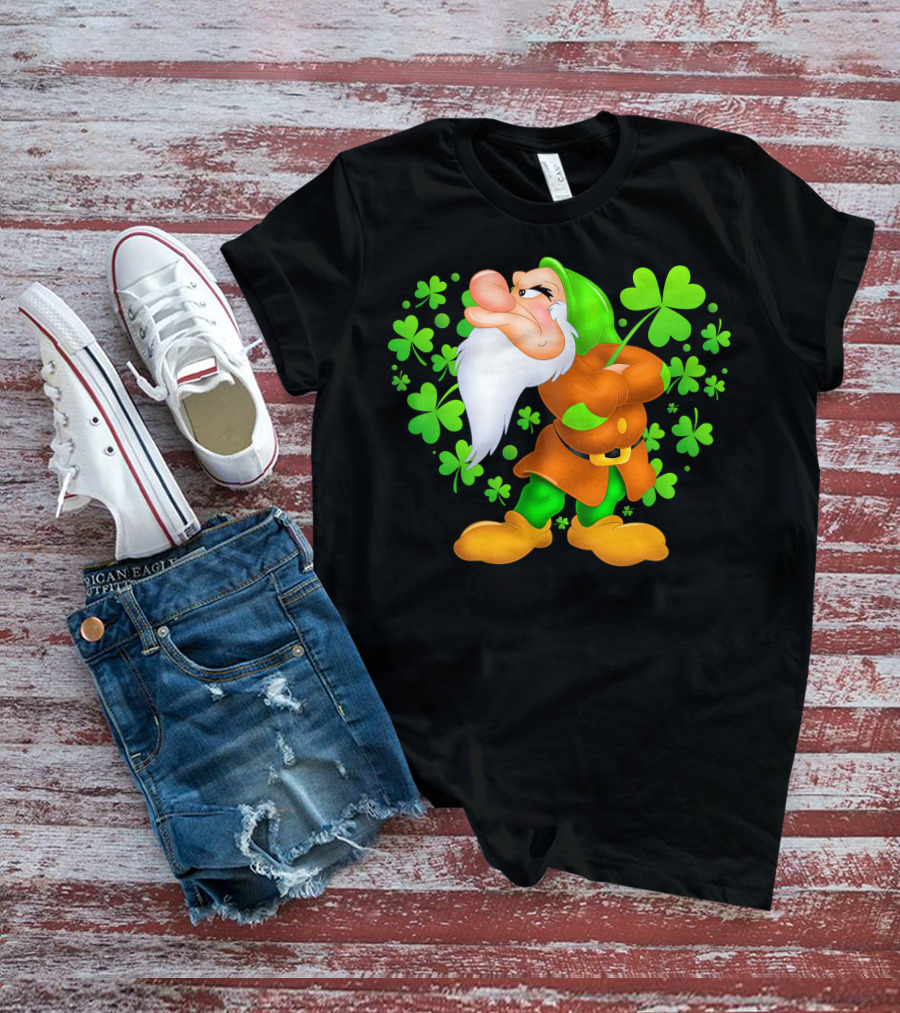 Grumpy Dwarf With Shamrock T-Shirt