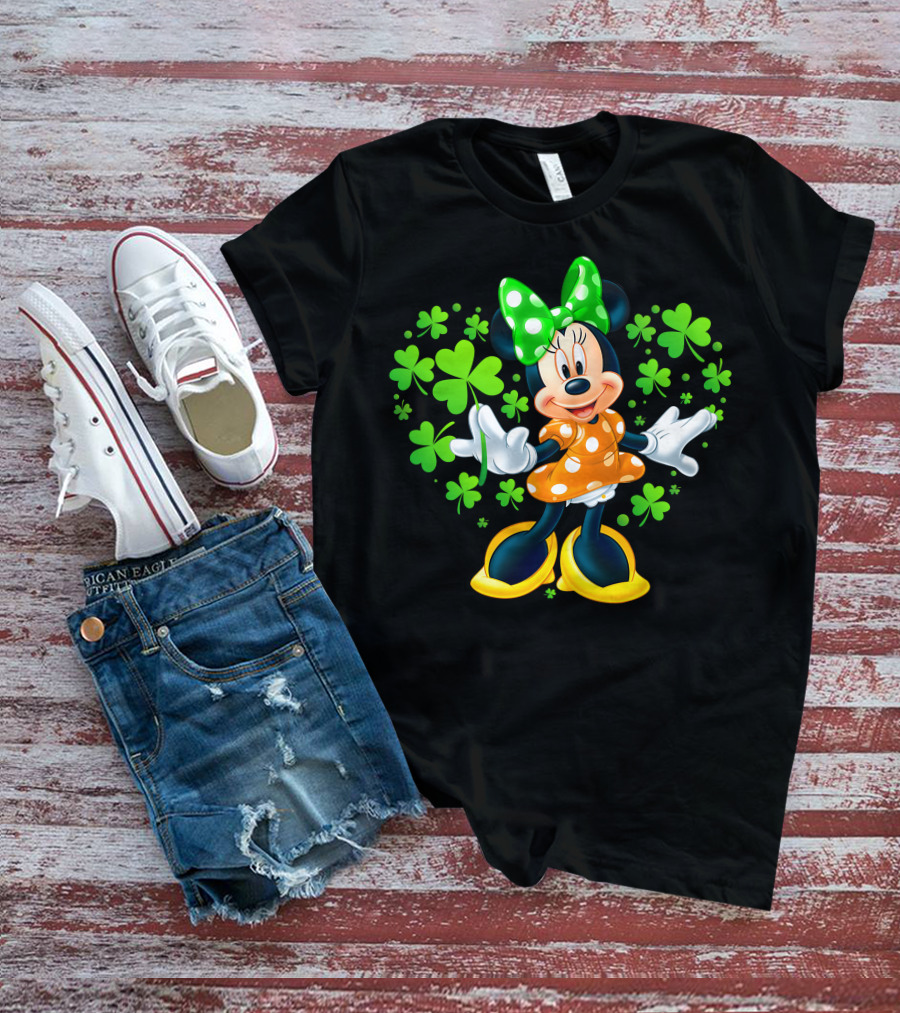 Minnie Mouse Green Clover Polka Dots T-Shirt