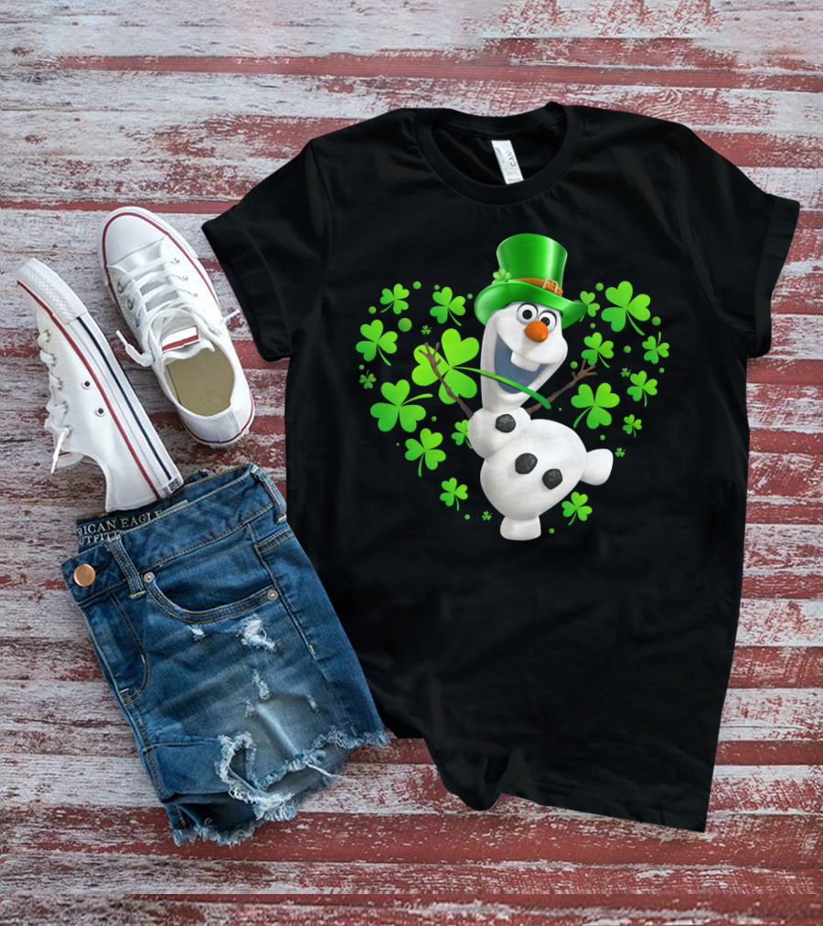 Olaf St. Patrick's Day Green Shamrocks And Hat T-Shirt