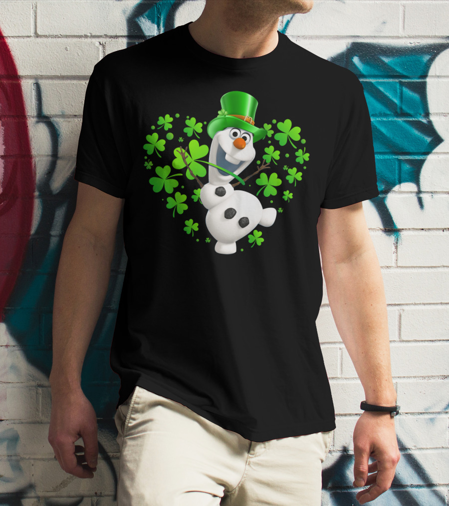 Olaf St. Patrick's Day Green Shamrocks And Hat T-Shirt