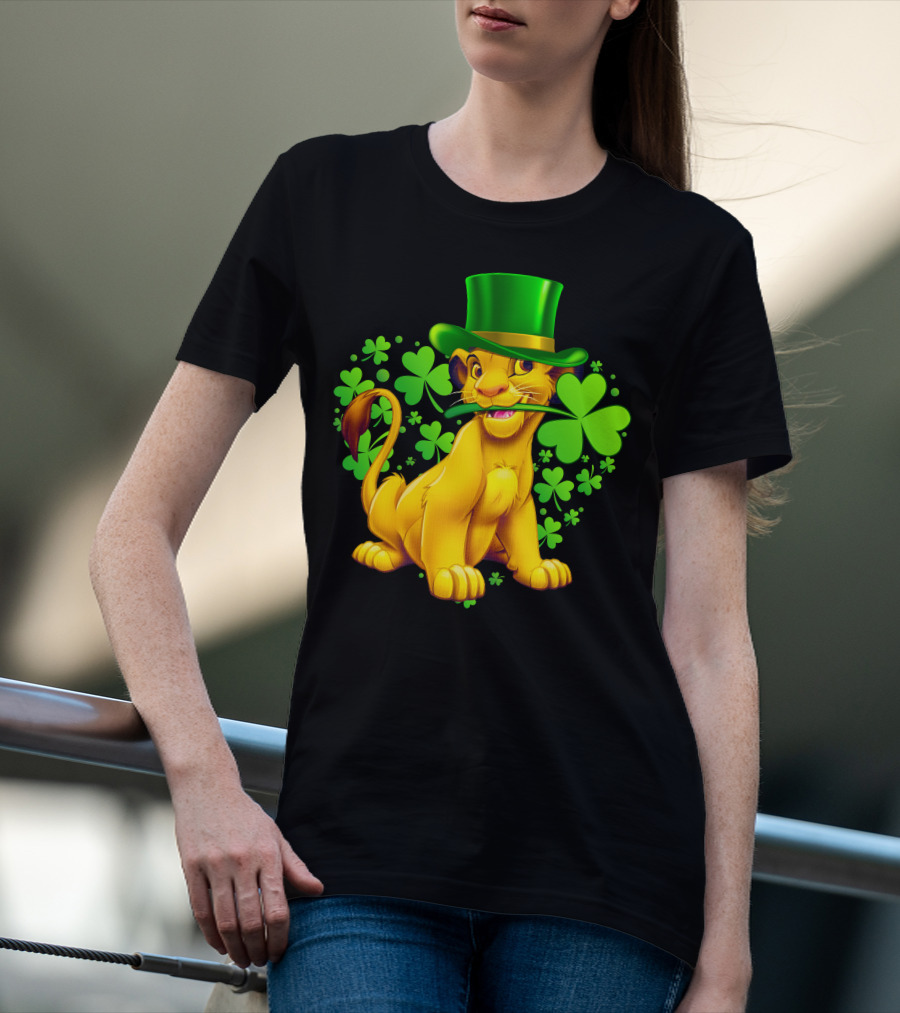 Simba Green Hat Shamrock Heart T-Shirt