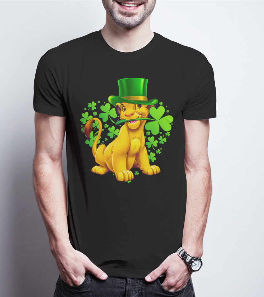 Simba Green Hat Shamrock Heart T-Shirt