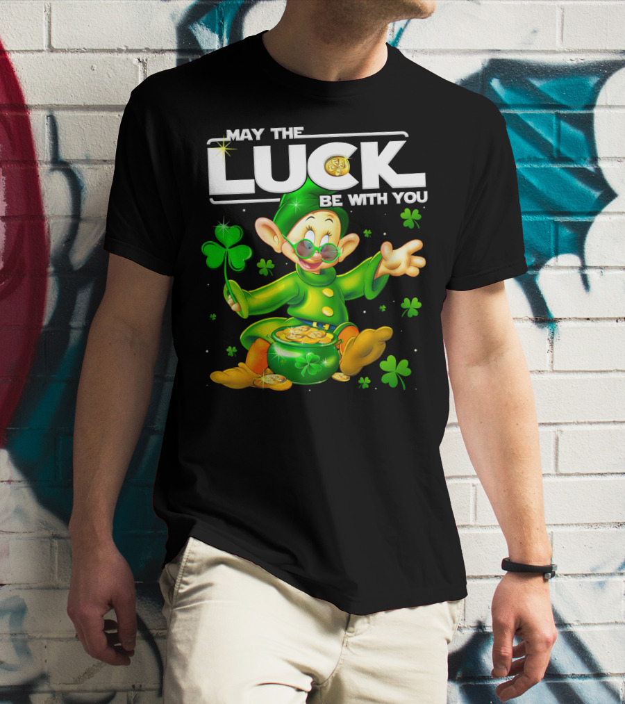 May The Luck Be With You Dopey Coins Shamrock Pot T-Shirt