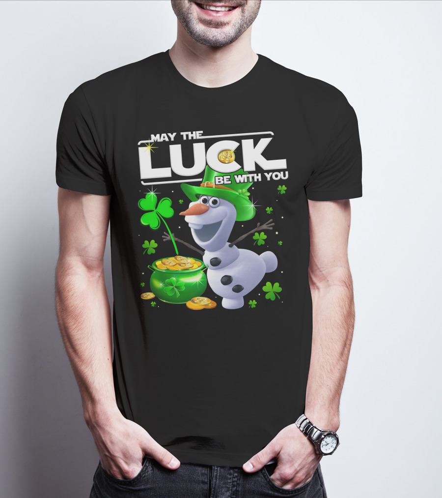 May The Luck Be With You Olaf St. Patrick's Day Theme T-Shirt