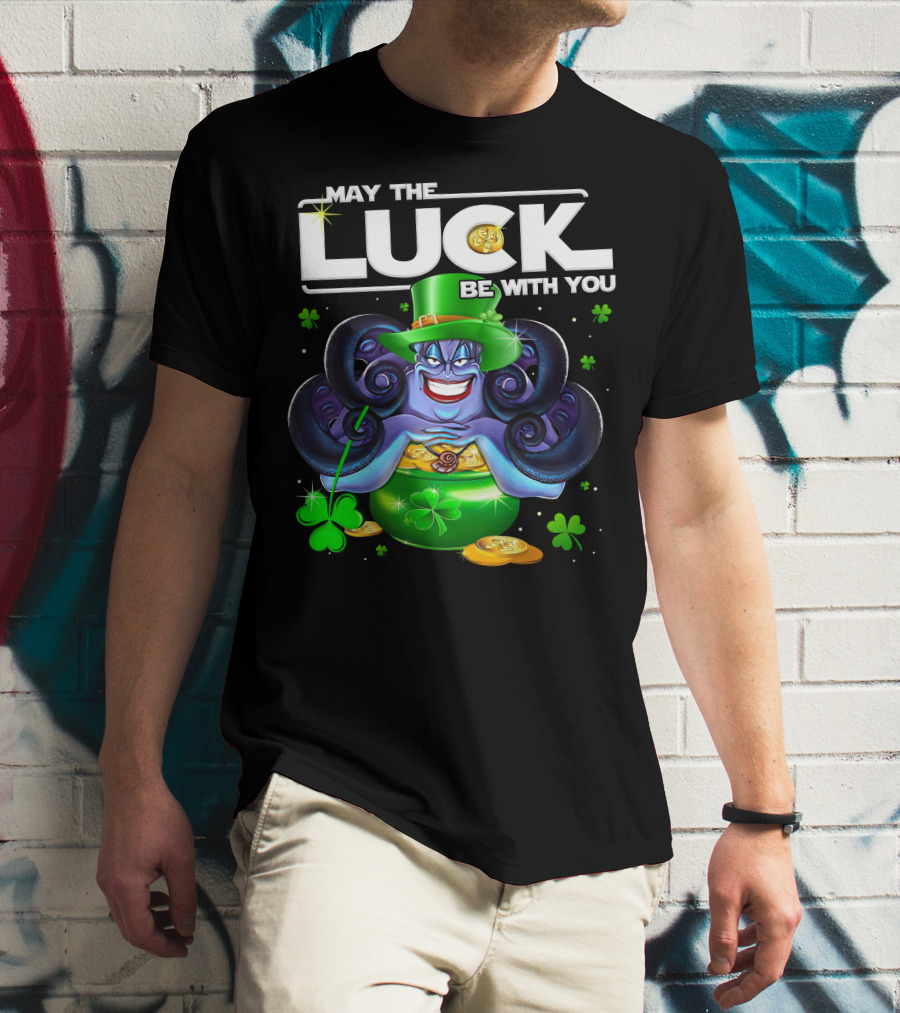 May The Luck Be With You Ursula Clovers And Gold Coins T-Shirt