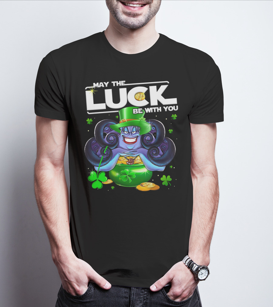 May The Luck Be With You Ursula Clovers And Gold Coins T-Shirt