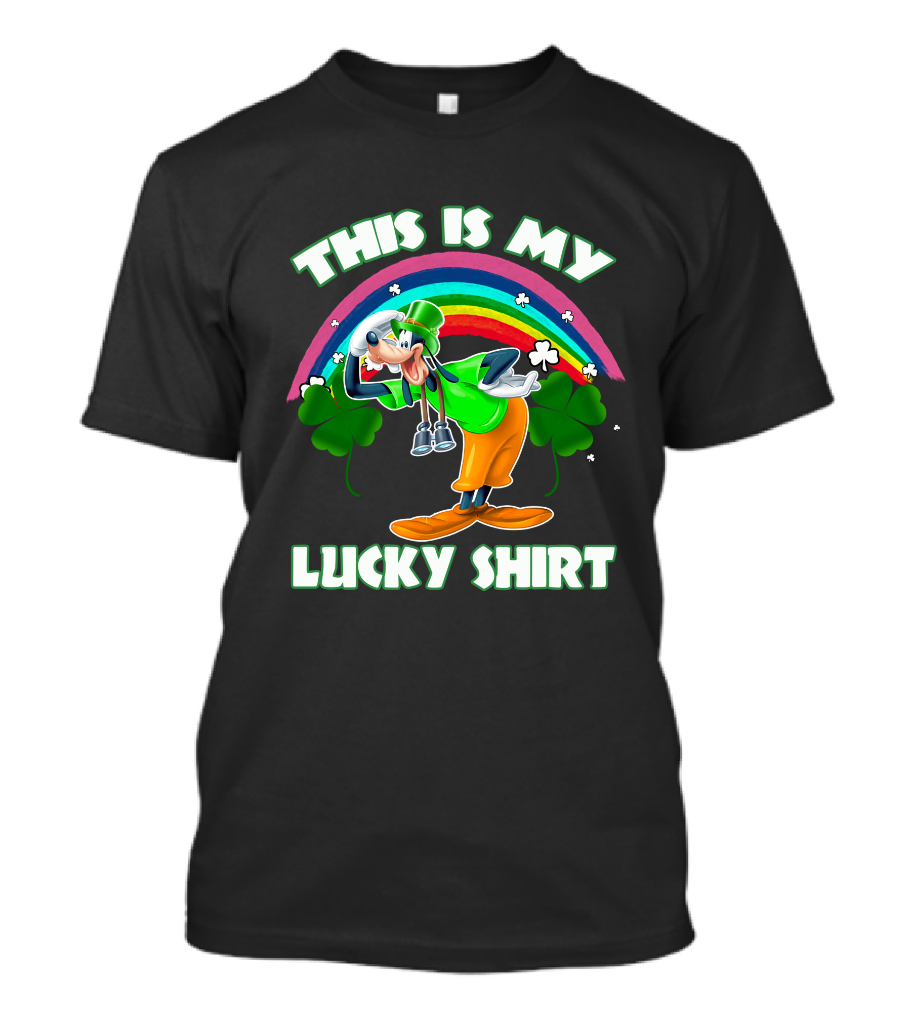 This Is My Lucky Shirt Goofy Rainbow Shamrocks T-Shirt