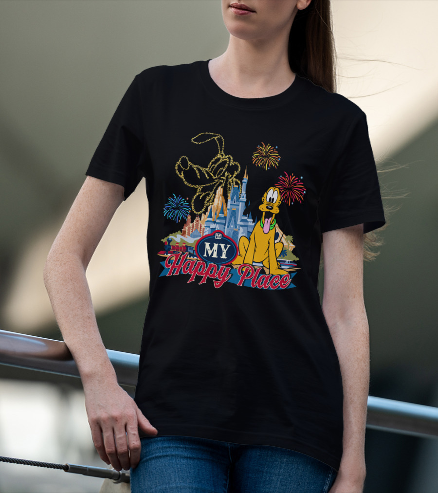 My Happy Place Fireworks Castle Pluto T-Shirt