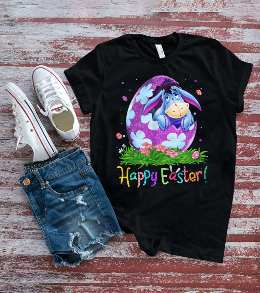 Eeyore Happy Easter Egg Floral T-Shirt