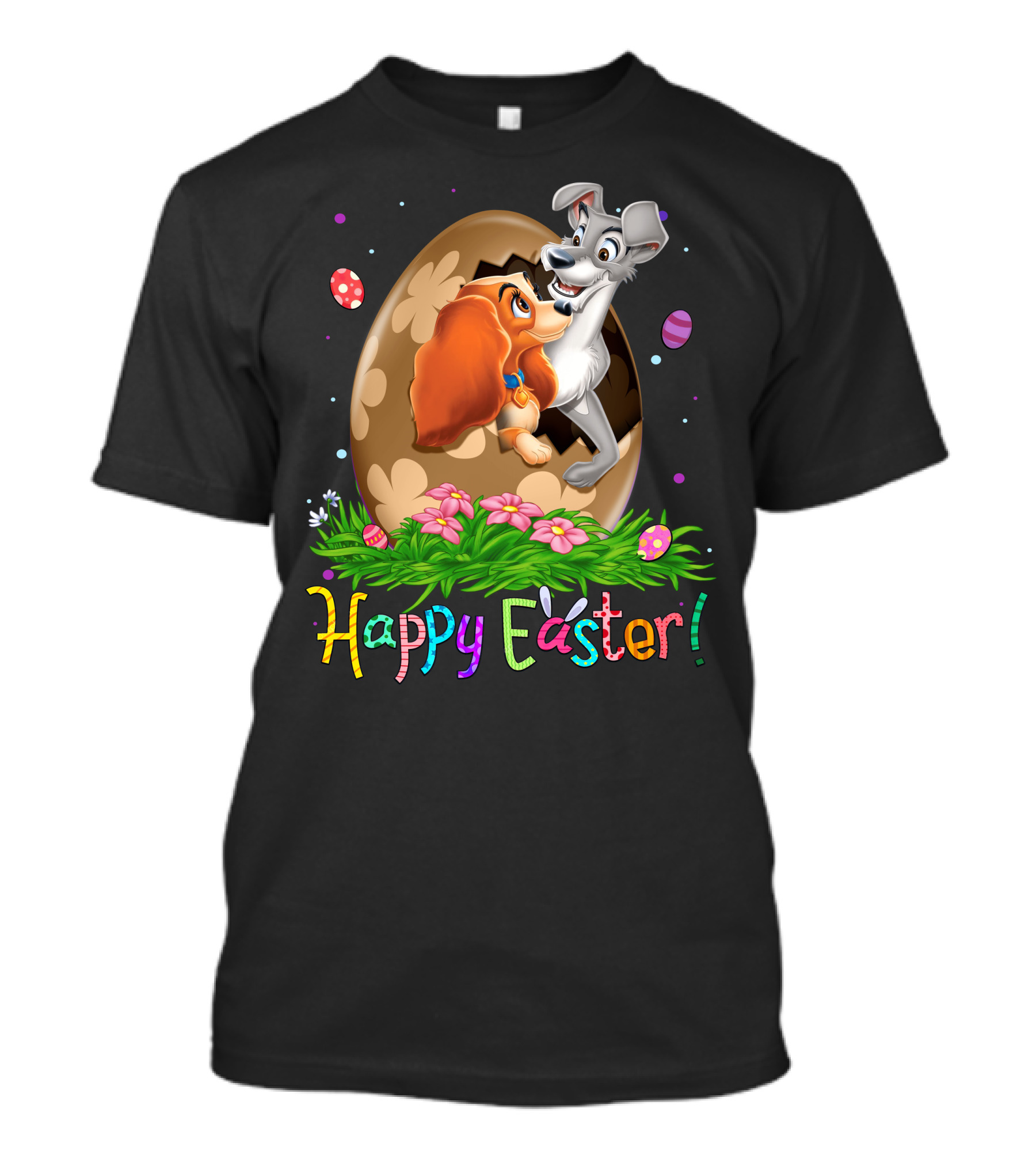 Happy Easter Lady And The Tramp Egg Scene T-Shirt
