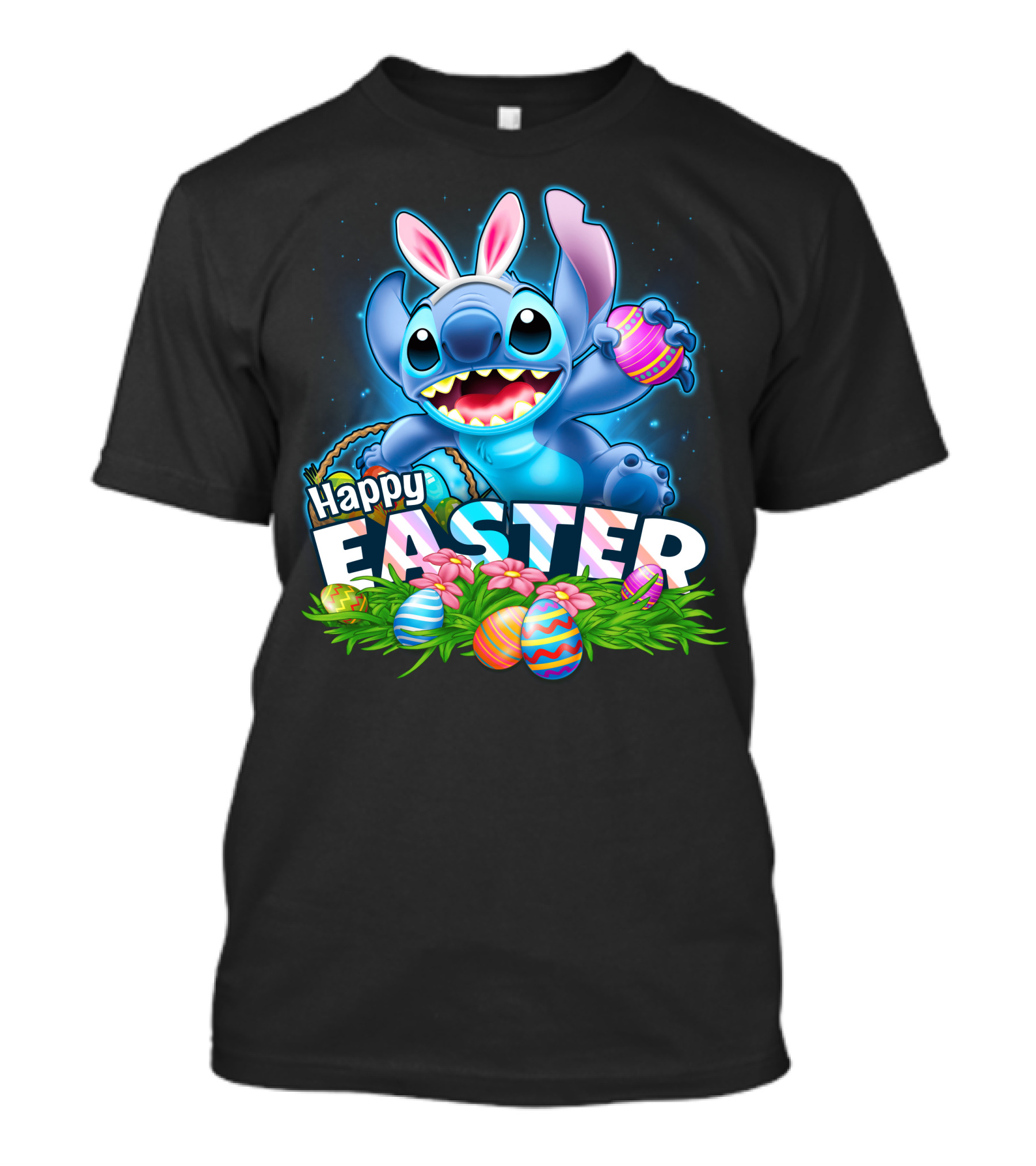 Happy Easter STITCH Easter Eggs Rabbit Ears T-Shirt