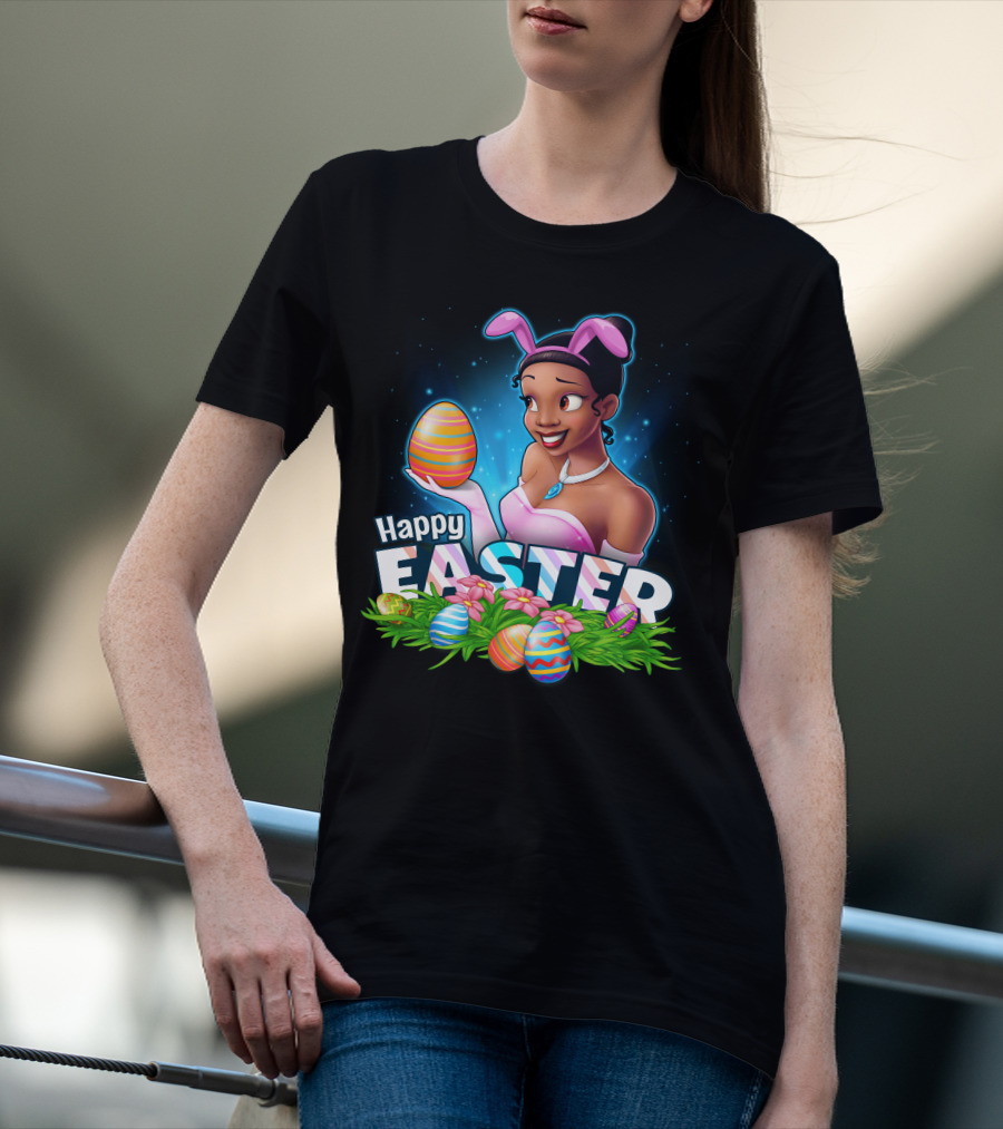 TIANA Happy Easter Colorful Eggs And Bunny Ears T-Shirt