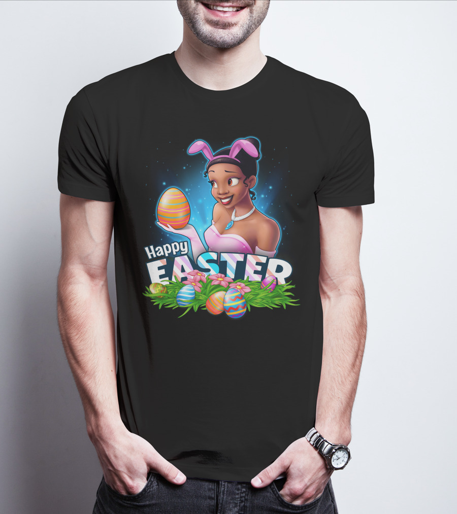 TIANA Happy Easter Colorful Eggs And Bunny Ears T-Shirt