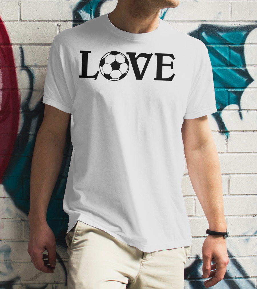 LOVE Soccer Ball Typography T-Shirt