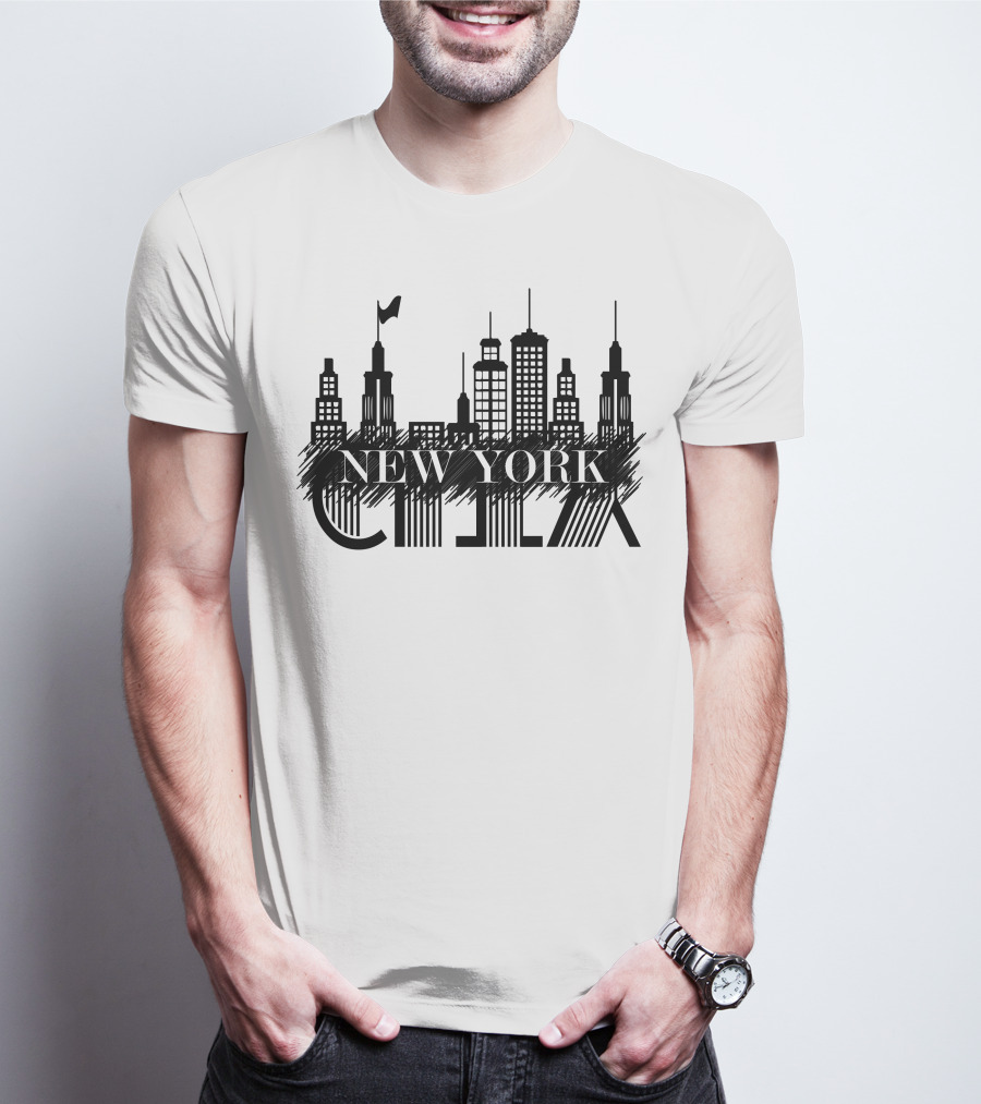 NEW YORK CITY Skyline Architecture Illustration With Skyscrapers T-Shirt