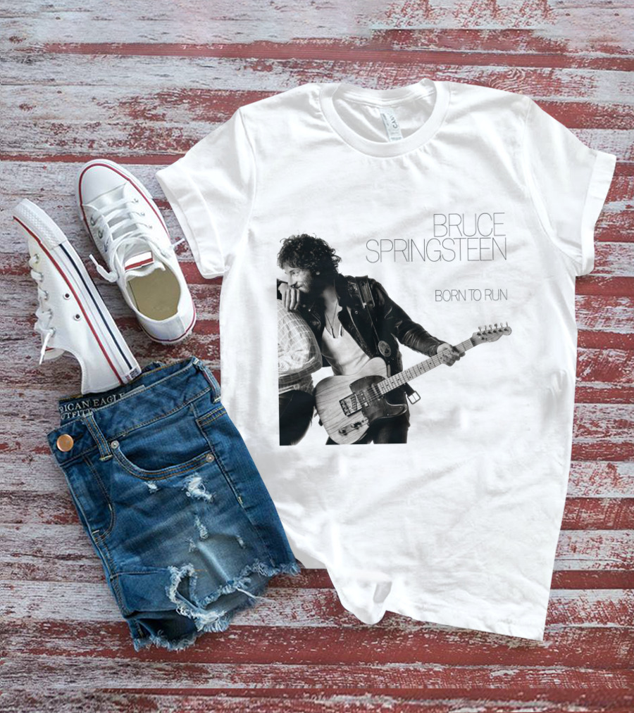 Bruce Springsteen Born To Run Double Sided Retro Music Iconography T-Shirt