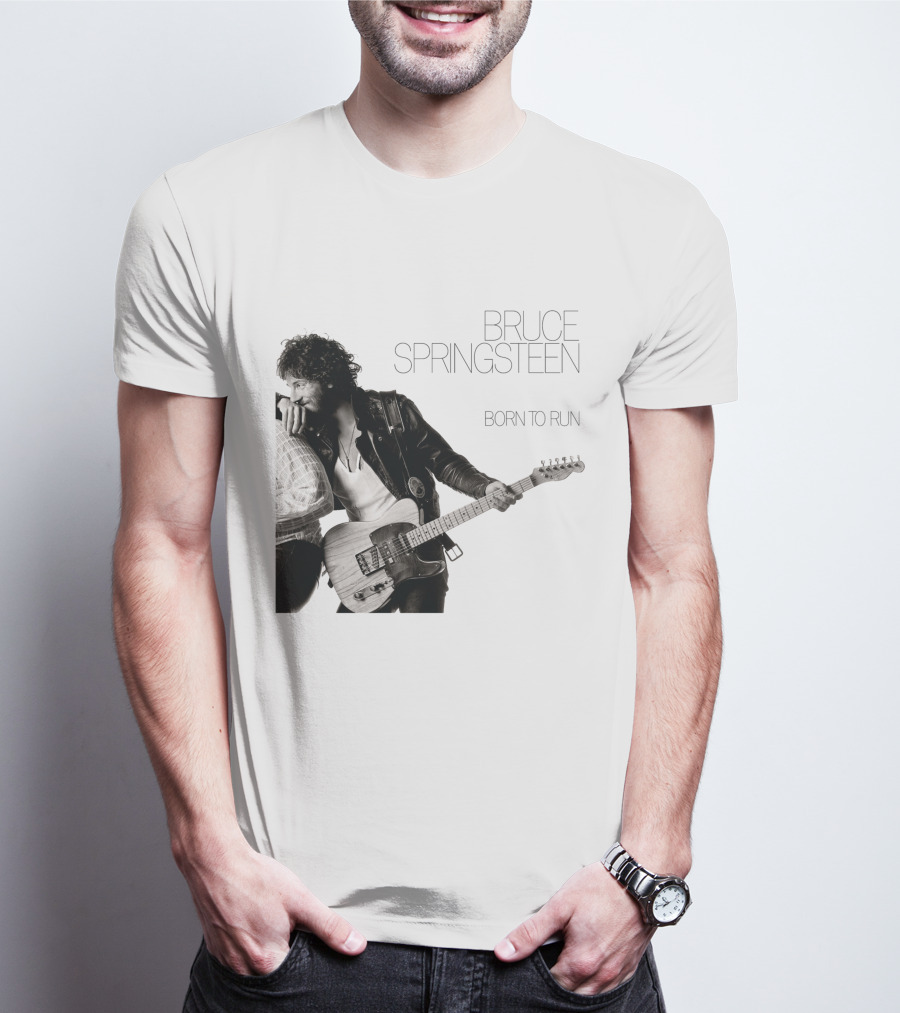 Bruce Springsteen Born To Run Double Sided Retro Music Iconography T-Shirt