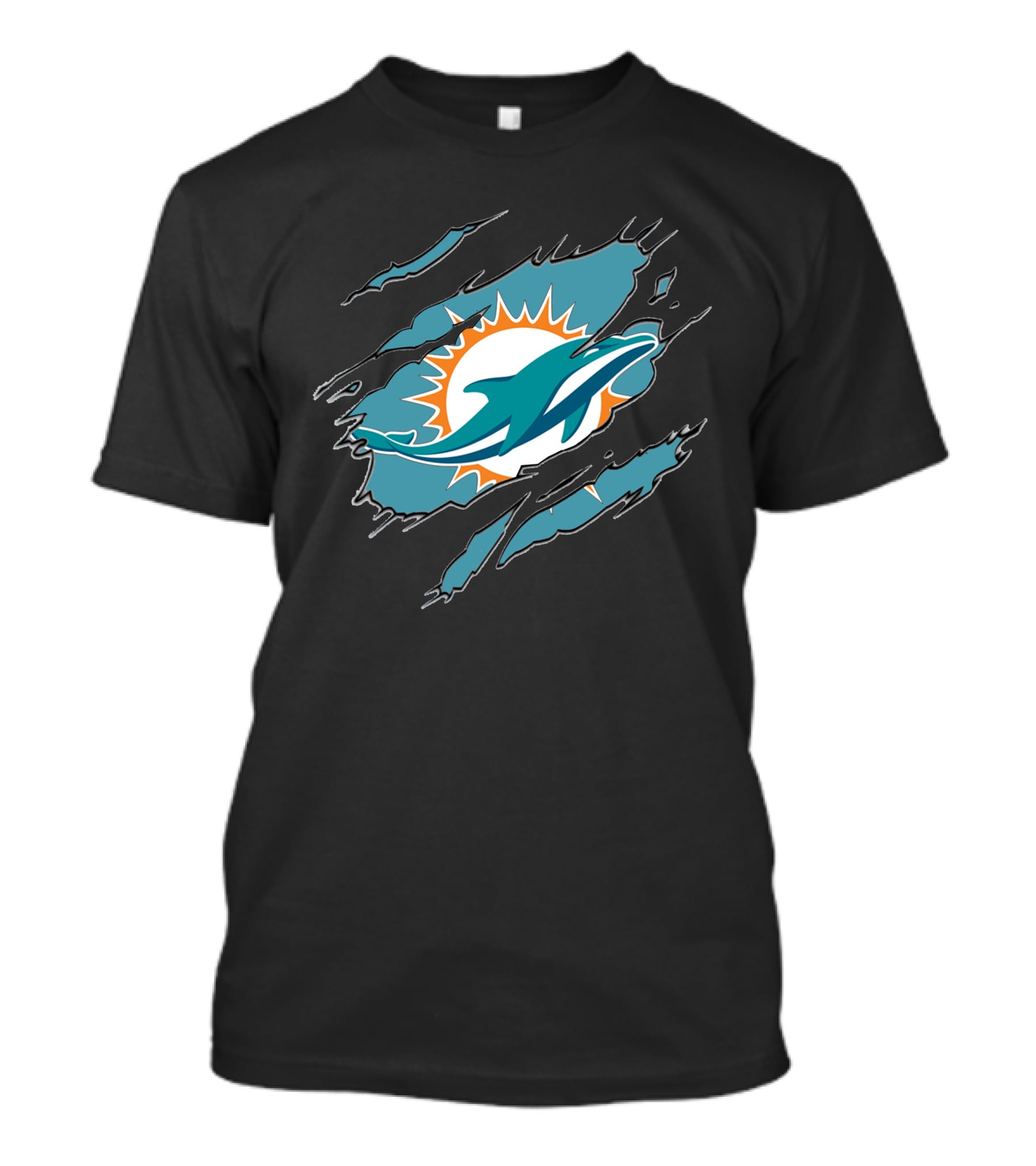 Miami Dolphins Ripped Claw Marks T-Shirt