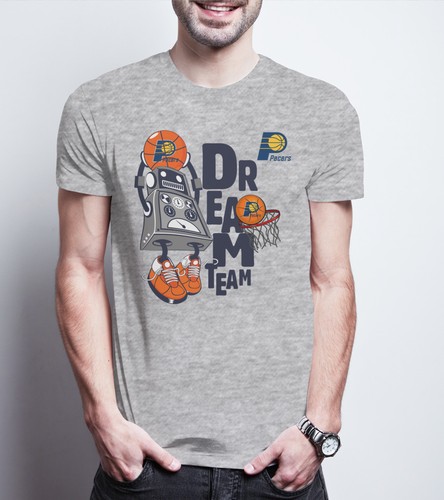 Indiana Pacers Dream Team Robot Basketball Sneakers Hoops T-Shirt