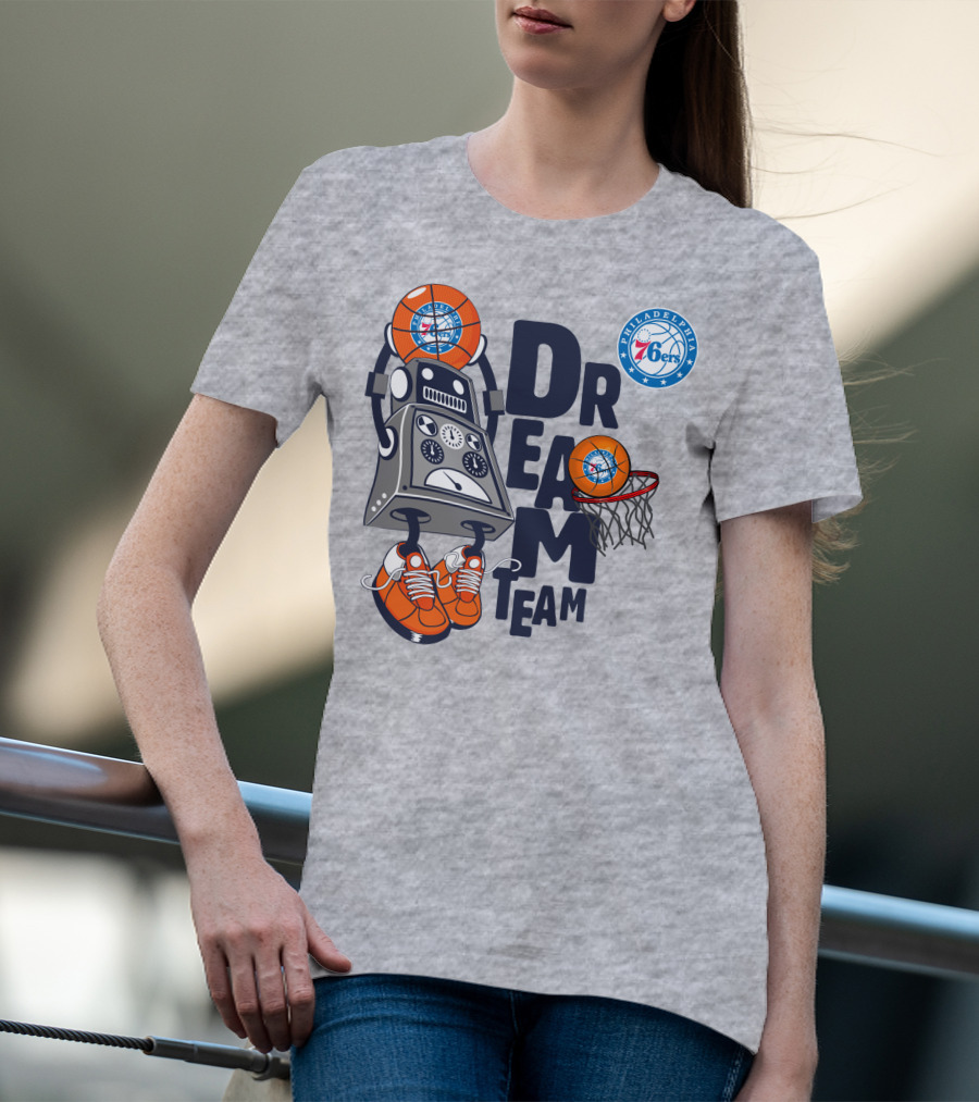 Philadelphia 76ers Robot Basketball Dream Team T-Shirt