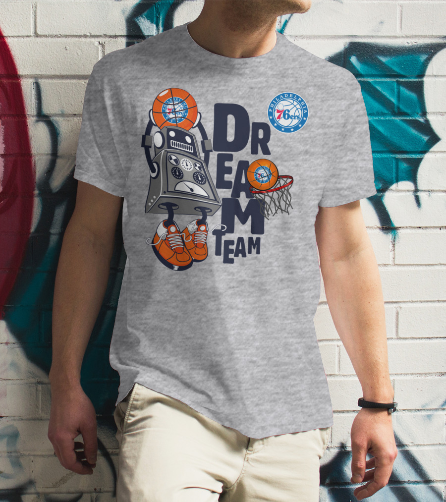 Philadelphia 76ers Robot Basketball Dream Team T-Shirt