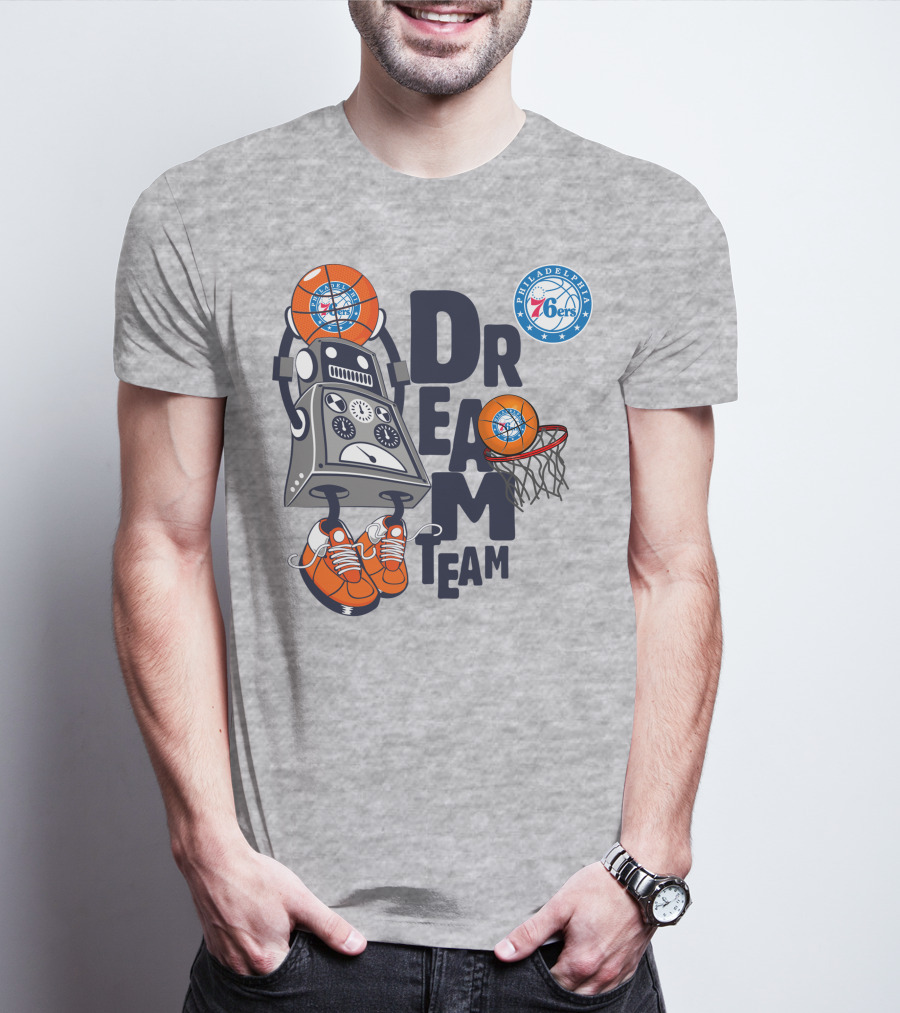 Philadelphia 76ers Robot Basketball Dream Team T-Shirt