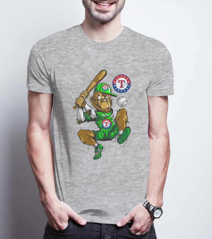 Texas Rangers Home Run Baseball Mascot With Bat T-Shirt