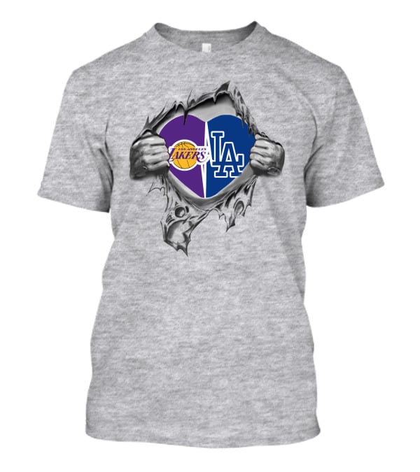 Los Angeles Lakers Dodgers Heart Symbol T-Shirt