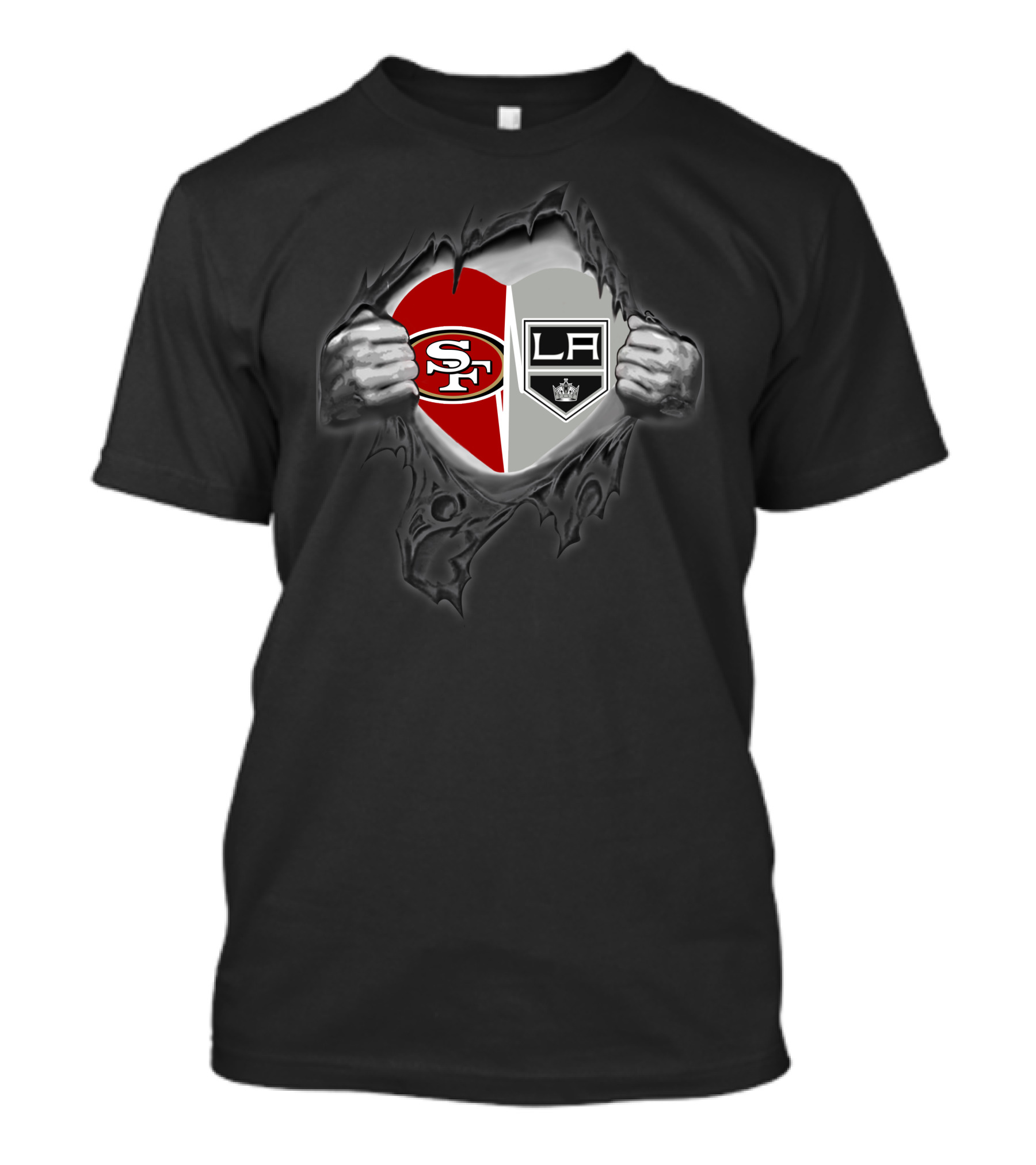 Sf 49ers Los Angeles Kings Heart Logos T-Shirt