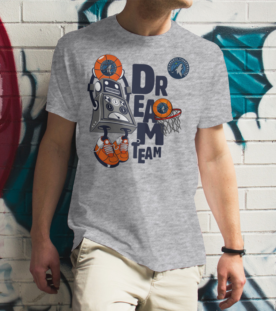 Minnesota Timberwolves Dream Team Robot Basketball Challenge T-Shirt