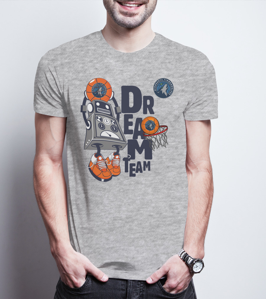 Minnesota Timberwolves Dream Team Robot Basketball Challenge T-Shirt