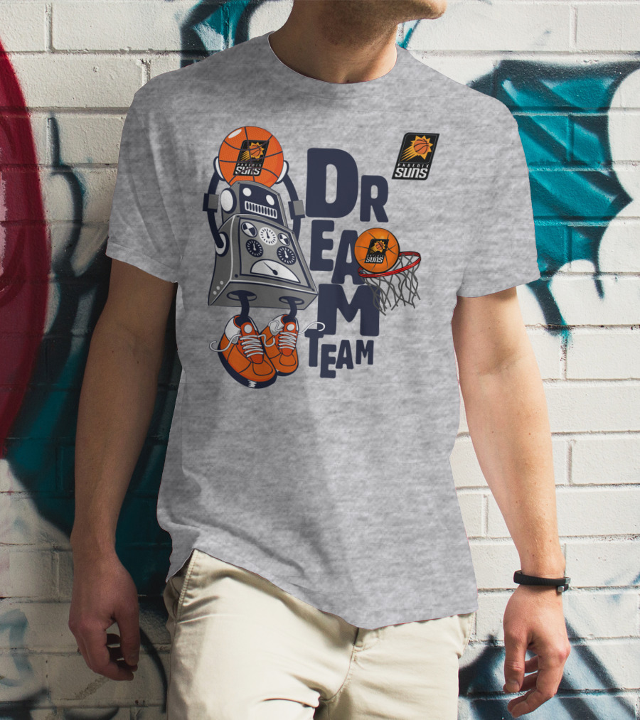 Phoenix Suns Dream Team Robot Basketball Hoops Sneakers T-Shirt