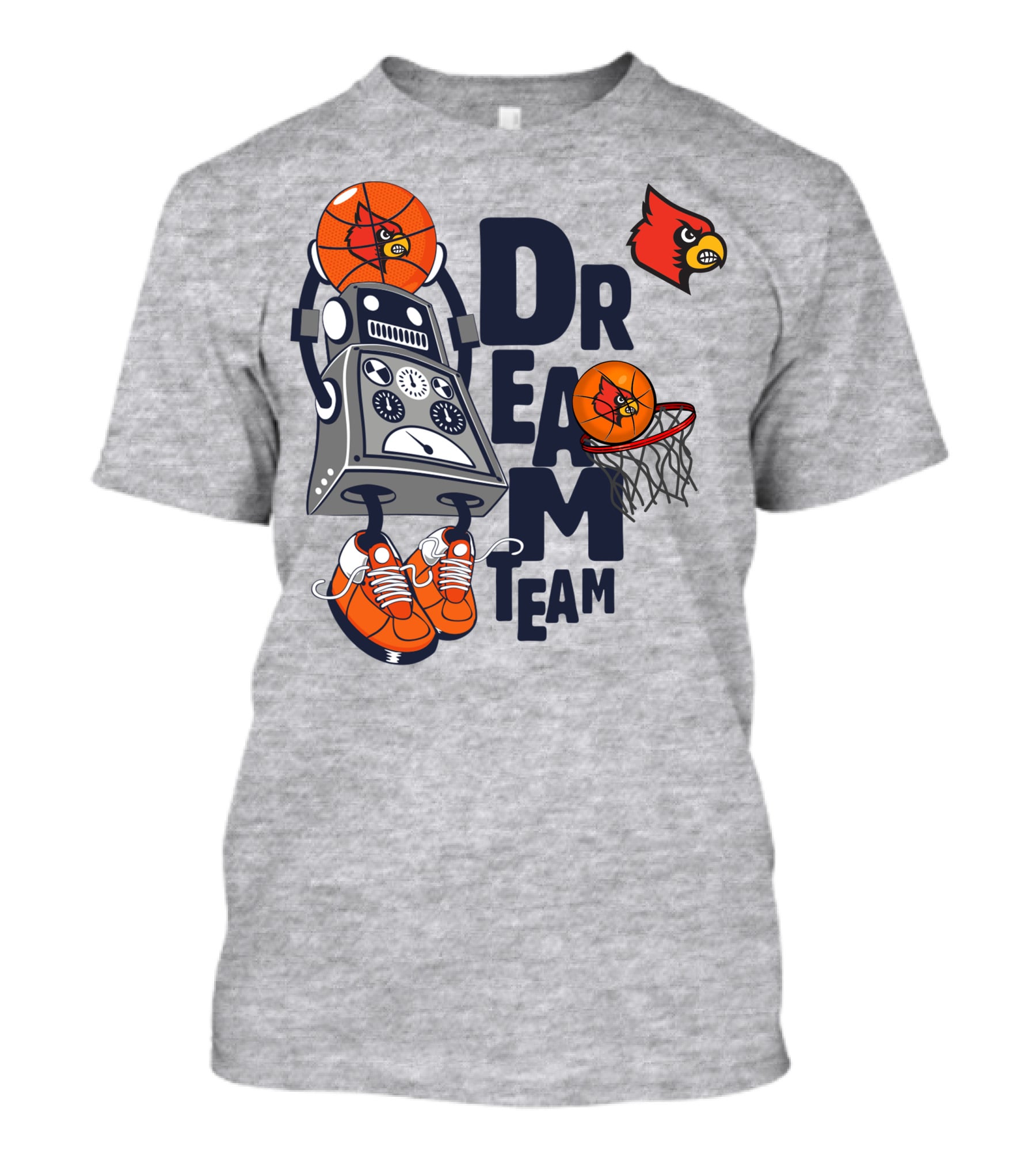 Louisville Dream Team Basketball Robot With Cardinal T-Shirt