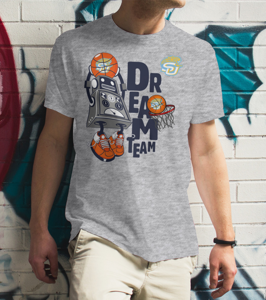 Dream Team Basketball Robot With Sneakers And Hoop T-Shirt