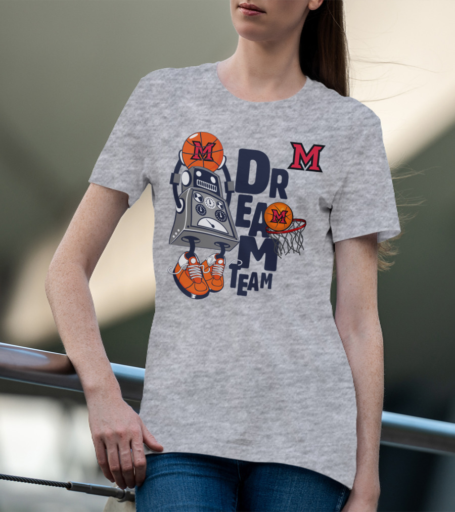 Miami Dream Team Robot Basketball M Logo T-Shirt