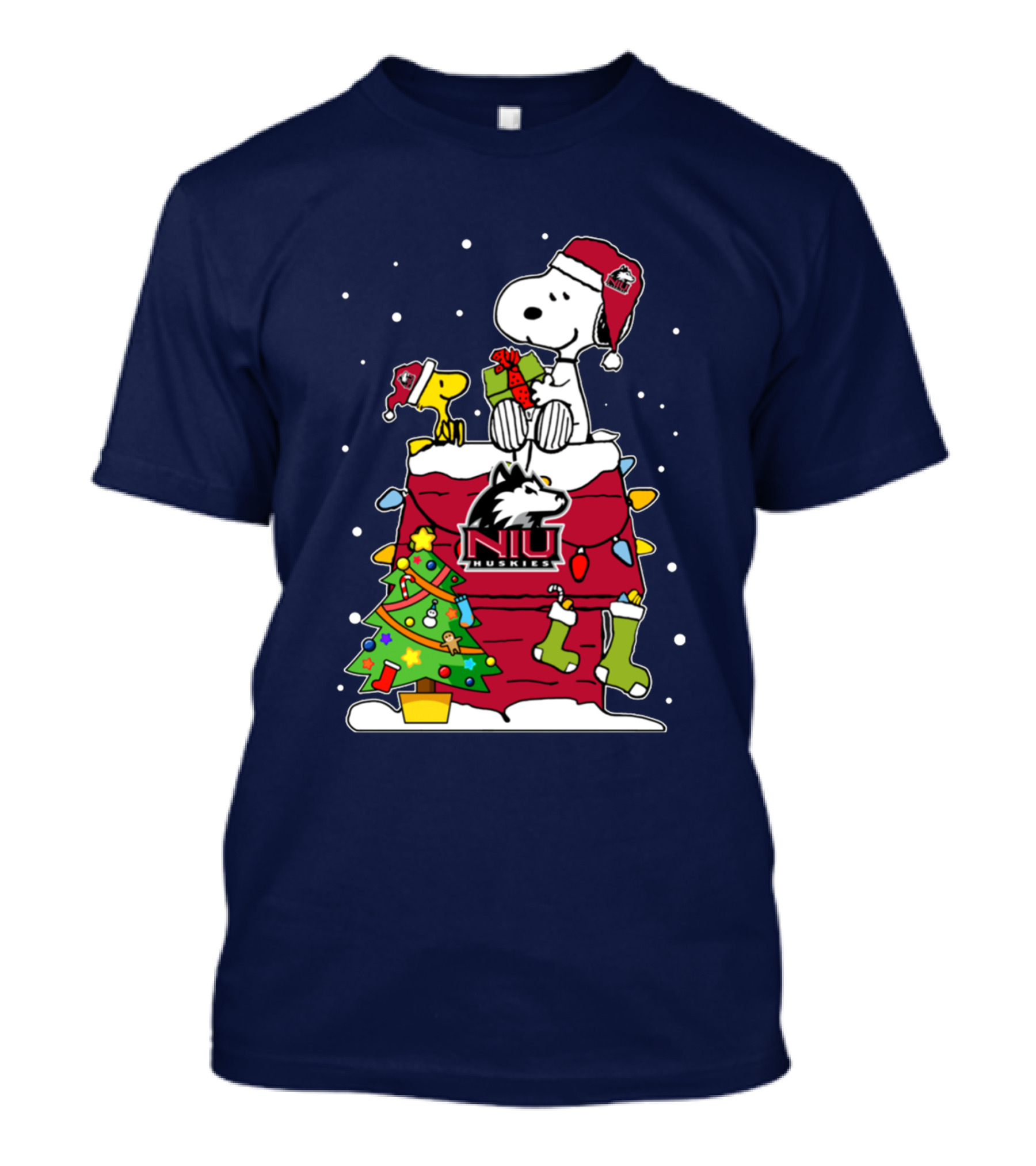 Northern Illinois Huskies Snoopy Woodstock Christmas Happy New Year T-Shirt