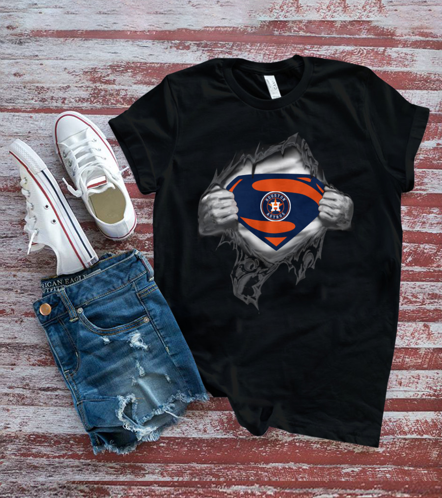 Houston Astros Superman Logo Blend T-Shirt