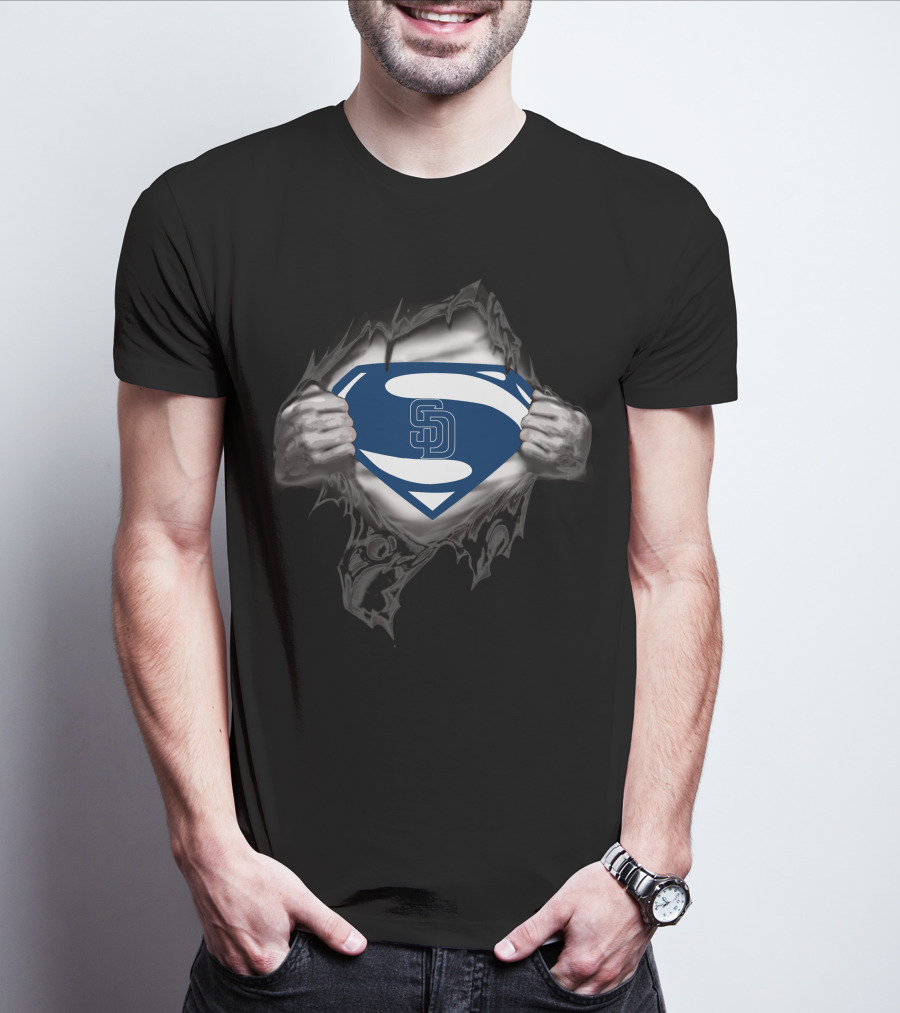 Superman Sd Logo San Diego Padres Tear T-Shirt