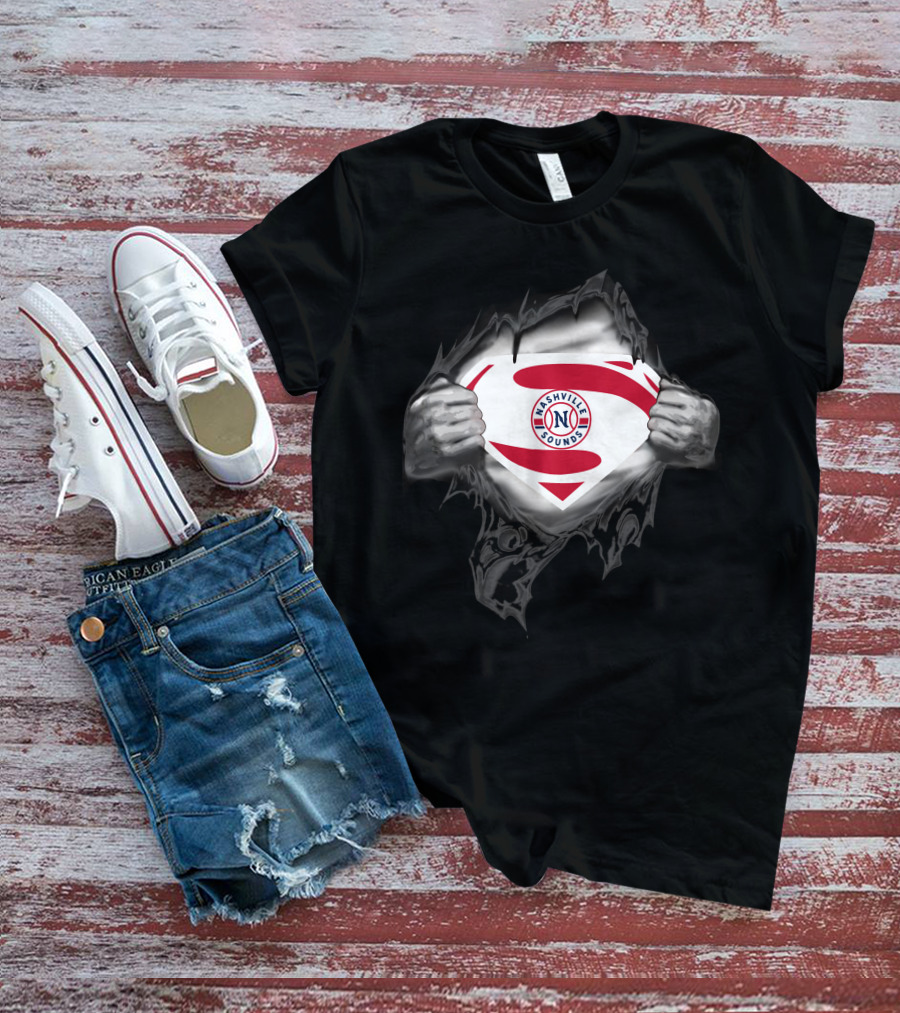 Nashville Sounds Super Hero Logo Superman Style Burst T-Shirt