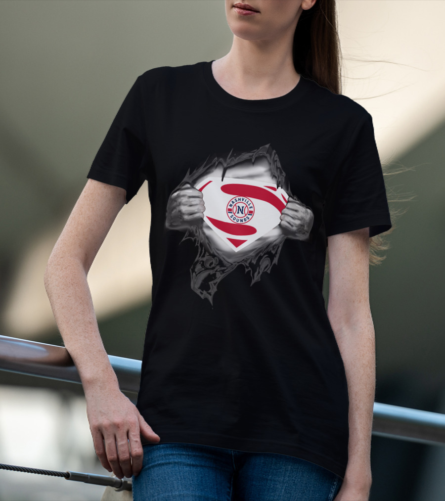 Nashville Sounds Super Hero Logo Superman Style Burst T-Shirt